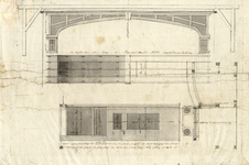 202604 Afbeelding van de constructie van het plafond boven het toneel van de schouwburg op het Vredenburg te Utrecht ...